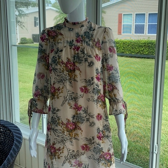 Express- Light Pink Floral Dress - Picture 1 of 6